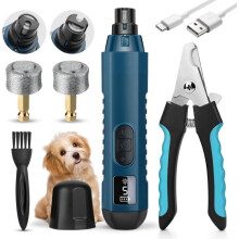 Elektrische nagelknipper voor honden, nagelvijl voor katten, honden en kleine dieren, 2 snelheden, inclusief USB-oplader.