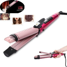 KEMEI 2-in-1 professionele krultang en stijltang - Lange keramische platen - Roze