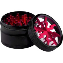 Raammolen voor het oprapen van bloemen - Bliksemdesign - Aluminium kruiden-, specerijen- en tabaksmolen - 60 mm diameter - 4 onderdelen