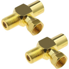 2-delige T/F-type coaxiale kabelsplitteradapterconnector voor tv-, kabel- en satellietantennes.