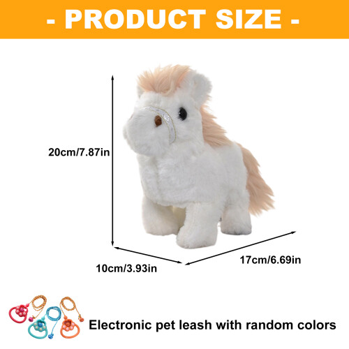 Plush Interactive Toy, Animated Walking Ponies Electronic-White 2
