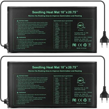 Set van 2 elektronische verwarmingsmatten, waterdichte hydrocultuur verwarmingsmatten voor zaailingen en reptielenplanten.