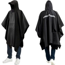 3-in-1 regencape – Multifunctionele zwarte poncho – Regenbescherming (waterdicht) – Grondzeil – Extra tent