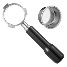 Bodemloze filterhouder van 51 mm, compatibel met Delonghi espressomachines met filtermandje, geschikt voor 1-kops espressomachines.