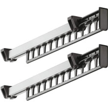 Uittrekbaar kledingrek voor kledinghangers - Set van 2 - Zwart