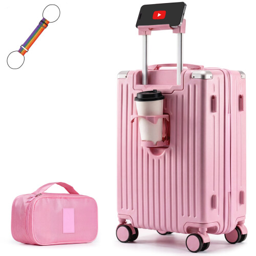 20-inch Cabin Suitcase with Cup Holders