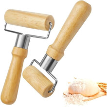 2-delige deegrollerset, houten deegroller, mini-deegroller, glad en anti-aanbak, voor het uitrollen van deeg en pizza's met de hand.