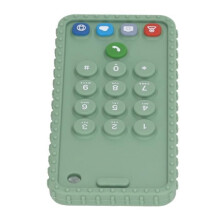 Bijtring in de vorm van een telefoon, grappig bijtspeeltje in de vorm van een telefoon, groen