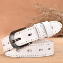 Damesriem - CW - Vintage geperforeerd leer - Wit