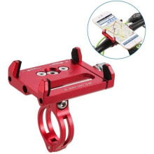 Telefoonhouder - Universeel - Verstelbaar - Rood - Aluminiumlegering - Mountainbike