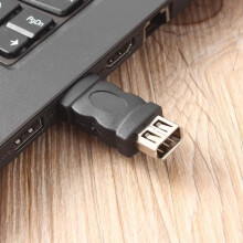 Firewire IEEE 1394 6-pins female naar USB 2.0 Type A male adapter voor camera's, mobiele telefoons, MP3-spelers en PDA's (zwart)