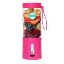Draagbare blender, USB elektrische blender, mini draagbare blender voor shakes, smoothies en sappen, 530 ml, ideaal om te mixen, roze