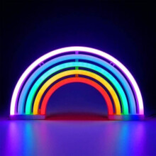 Regenboog Neon LED Lichtreclames Nachtlampjes Binnenmuurdecoratie, Neonverlichting op Batterij en USB-voeding[297]