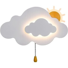 Kinderwandlamp met schakelaar, wolkvormige wandlamp voor de slaapkamer, wit