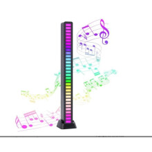 LED-lichtbalk - 32-bits RGB-muziekniveau-indicator - USB-oplaadbaar - Spraakbediening - Zwart