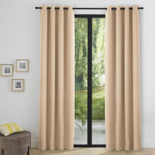 Set van 2 beige thermische verduisteringsgordijnen, 140 x 260 cm