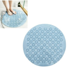 Douchemat, ronde PVC massagebadmat, antislip douchemat, badmat, 55x55cm, blauw
