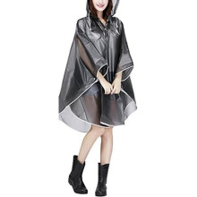 Draagbare EVA-regenjas/poncho voor dames met capuchon, waterdichte regencape voor motorrijden/fietsen, zeildoek voor reizen/kamperen/wandelen/vakantie
