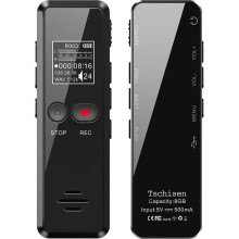 Digitale spraakrecorder, dictafoon met één druk op de knop, 8 GB 1536 kbps USB-oplaadbare MP3-speler met wachtwoordbeveiliging