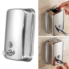 Roestvrijstalen wanddispenser voor vloeibare zeep - Zilver - 500 ml - Vulniveau-indicator