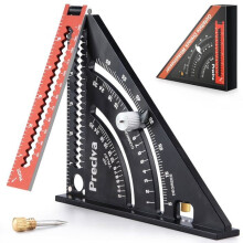 Timmermanshaak, metaal en aluminium, opvouwbare driehoek, combinatiehaak, multifunctioneel, 317 mm