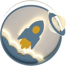 Plafonnier LED pour enfants, motif fusée, 3 couleurs, intensité réglable, chambre