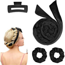 Krultang zonder hitte, haarroller zonder hitte, haarroller met krullint, fluwelen krulspeld voor lang haar, krultang