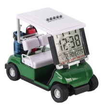 Plastic golfkarretje met eeuwigdurende kalender, miniatuur golfkarretje met klok