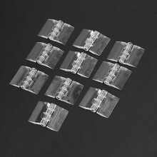 10 Pcs Acrylic Plastic Folding Hinges 25x33mm Transparent ABS Dull Polish for Plexiglass Cabinet Closet Hardware
