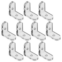 10 stuks transparante L-vormige hoekverstevigingsbeugels 2 cm x 2 cm x 1 cm van organisch glas voor glazen dozen, vitrines en doe-het-zelfprojecten