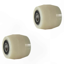 2-Pack Heavy Duty Pallet Truck Wheels 80mm x 70mm with Bearings, Flat Belt Idler Roller Compatible with Standard Forklifts and Hand Trucks