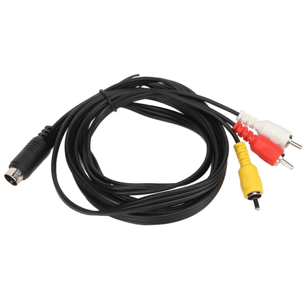 Mini Din 9 Pin Male To 3 Rca Male Composite Av Cable 1.8M Nickel Plated Compatible With Camcorders Dvd Players Tv Av Receivers Monitors 6966168167143