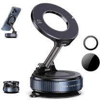 Magnetische autotelefoonhouder compatibel met Veltrix Magno Grip Pro, 360 graden verstelbaar met vacuümzuigkracht en N52 magneten