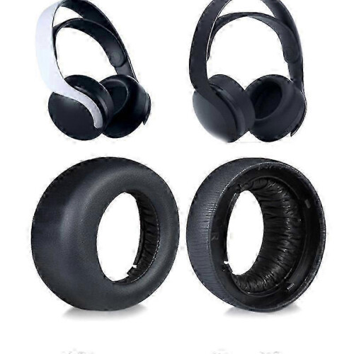 Replacement Ear Pads Cushions Compatible with PS5 Pulse 3D Headset Black PU Leather 1 Pair