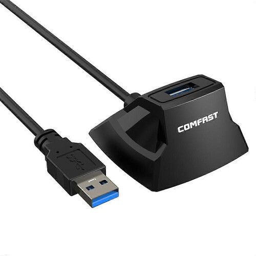 USB 3.0 Extension Cable COMFAST CF-U318 1.2m with Desktop Base Aluminium Foil Shielding for Network Card U Disk Mouse
