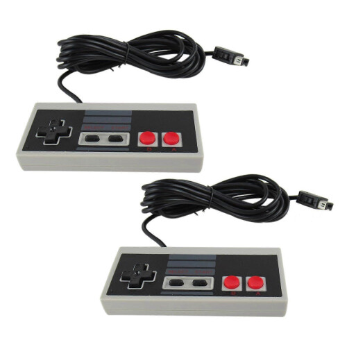 2 Pack Wired Mini Replacement Controllers Compatible with NES Classic Edition 10ft 3m Extended Cables Plug and Play