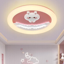 Plafonnier LED encastré, lapin rose, à intensité variable, créatif, pour chambre d'enfant