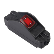 2-Pole Inline Cord Switch IP65 Waterproof 30A 220V Tomato Colour On/Off Button PA66 LED Indicator UL94V2 RoHS BQLZR