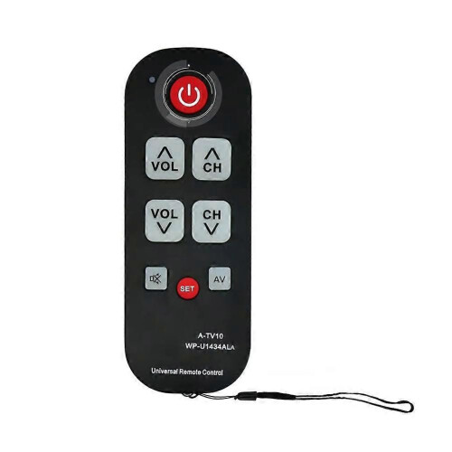 Universal TV Remote Control Big Buttons Waterproof Black ABS for Seniors Compatible with All TV Models Learning Function