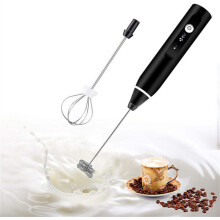 Wiederaufladbarer USB-Handmilchaufschäumer mit Schneebesenaufsatz, 3 Geschwindigkeitsstufen für Milch, Matcha und Suppen