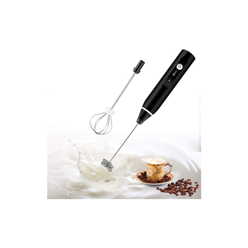 Usb Rechargeable Handheld Frother With Egg Whisk Attachment, 3-Speed Settings For Milk, Matcha, Soups 6966168175971