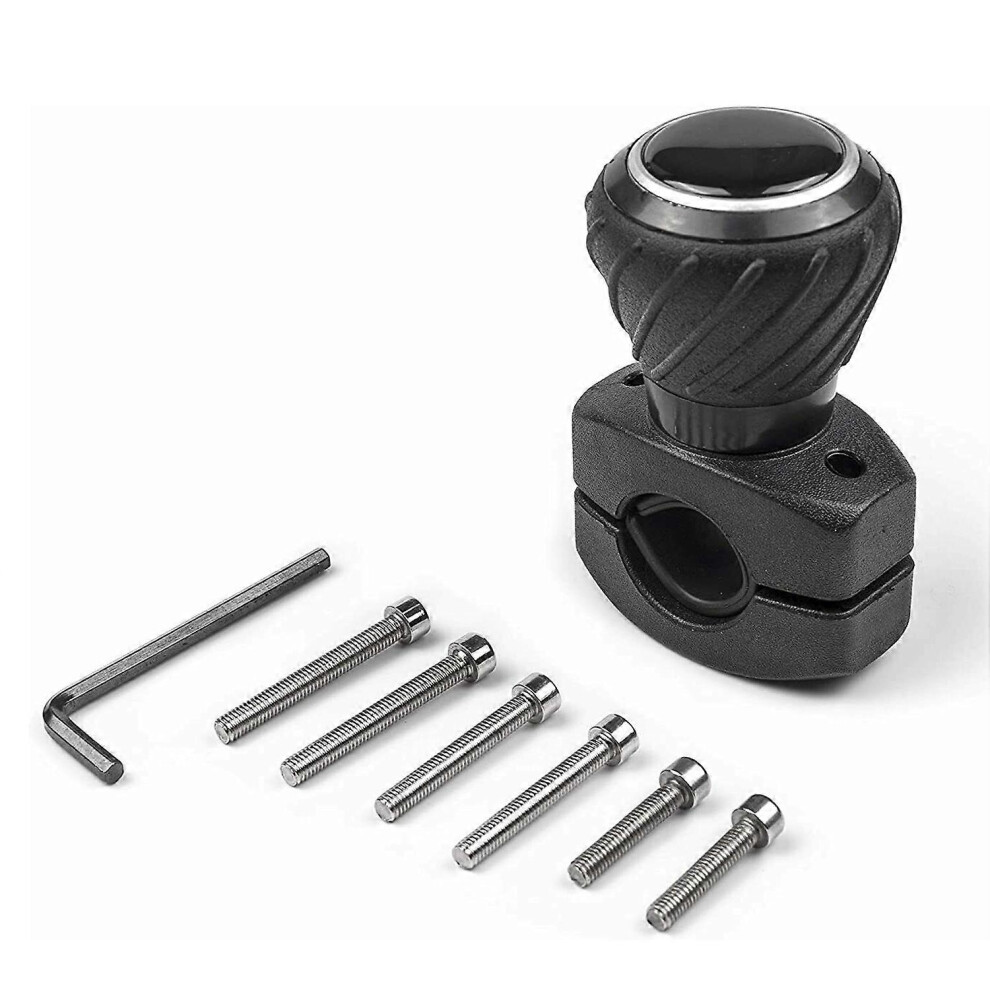 Steering Wheel Spinner Knob Booster Ball Nylon Iron Universal Fit 0.5-1.75 Inch Steering Wheels For Cars Trucks Tractors Boats Mowers Forklifts Black 6966168174295