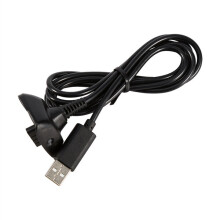 Cable de carga USB negro de 1,5 m compatible con mando de Xbox 360, núcleo de cobre para un juego continuo.