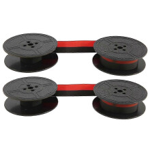Typewriterlint, 2 stuks, dubbele spoel, rood en zwart, vervangend lint, compatibel met de meeste typemachines voor kantoorgebruik.