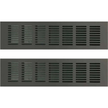 Aluminium ventilatierooster met voorgeboorde gaten voor eenvoudige installatie, 30 cm x 8 cm, zwart, 2 stuks