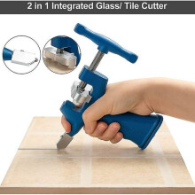 2-in-1-Glasfliesenschneider, diamantbeschichtete, rostbeständige Klingen, verbesserter ergonomischer Griff
