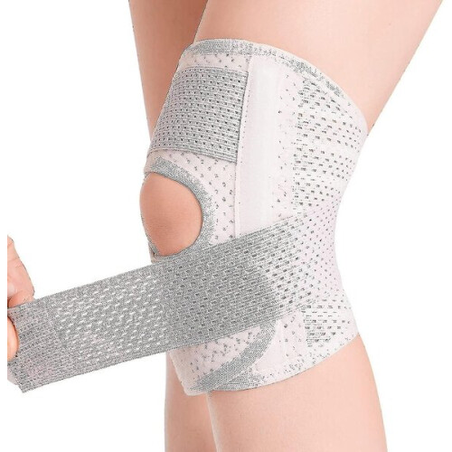 Adjustable Knee Brace with Patella Support Strap and Spring Support Rods for ACL MCL