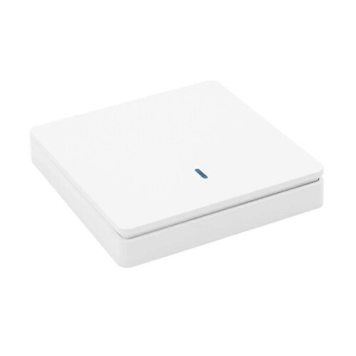 Wireless Smart Light Switch, White ABS Single-Gang Remote Control with Receiver Module