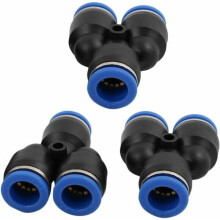 Connettore pneumatico a 3 vie a Y, 12 mm, compatibile con tubi polietilene nylon e PU, anelli di rilascio ovali