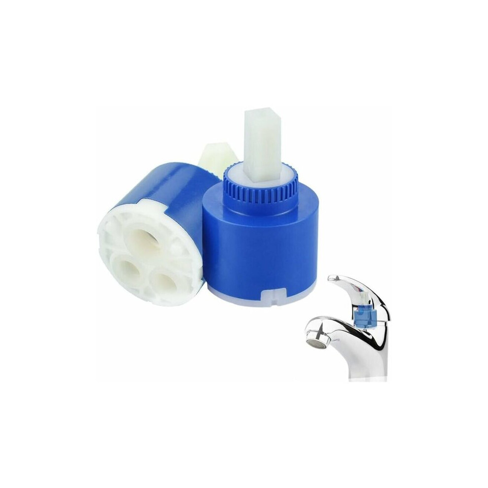 Ceramic Faucet Cartridge 40Mm For Leak Repair, Blue Ceramic Disc Cartridge Replacement, 2-Pack Mixing Cartridge 6966168183051